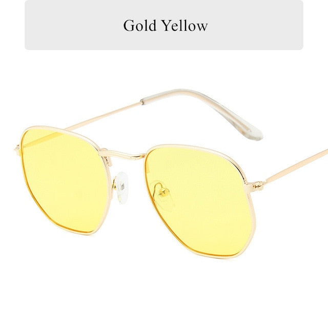 Oulylan Vintage Polygon Sunglasses Women Men Brand Metal Frame Sun Glasses Ladies UV400 Female Luxury Polygonal Sunglass Males mysite