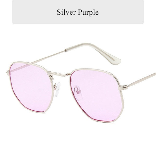 Oulylan Vintage Polygon Sunglasses Women Men Brand Metal Frame Sun Glasses Ladies UV400 Female Luxury Polygonal Sunglass Males mysite