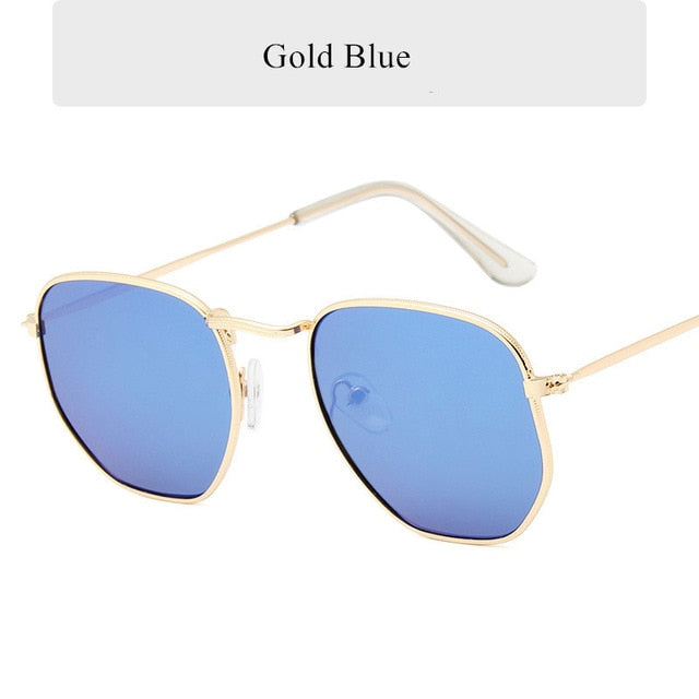 Oulylan Vintage Polygon Sunglasses Women Men Brand Metal Frame Sun Glasses Ladies UV400 Female Luxury Polygonal Sunglass Males mysite