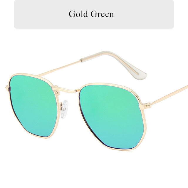 Oulylan Vintage Polygon Sunglasses Women Men Brand Metal Frame Sun Glasses Ladies UV400 Female Luxury Polygonal Sunglass Males mysite
