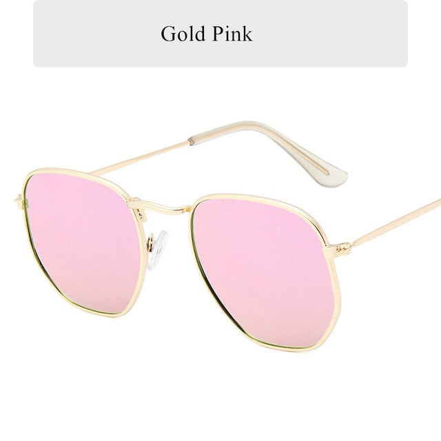 Oulylan Vintage Polygon Sunglasses Women Men Brand Metal Frame Sun Glasses Ladies UV400 Female Luxury Polygonal Sunglass Males mysite