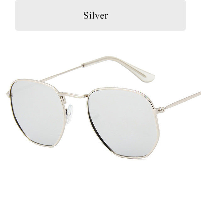 Oulylan Vintage Polygon Sunglasses Women Men Brand Metal Frame Sun Glasses Ladies UV400 Female Luxury Polygonal Sunglass Males mysite