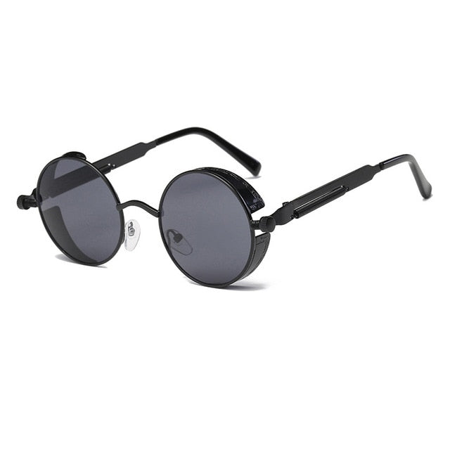 Metal Round Steampunk Sunglasses Men Women Fashion Glasses Brand Designer Retro Frame Vintage Sunglasses High Quality UV400s mysite