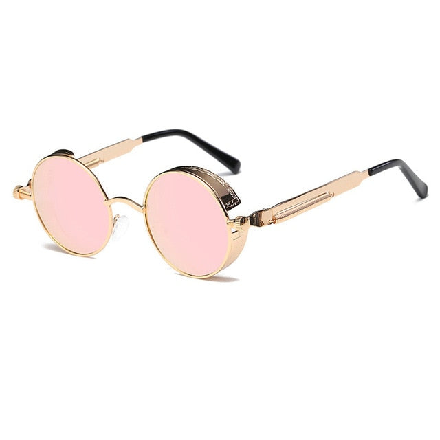 Metal Round Steampunk Sunglasses Men Women Fashion Glasses Brand Designer Retro Frame Vintage Sunglasses High Quality UV400s mysite