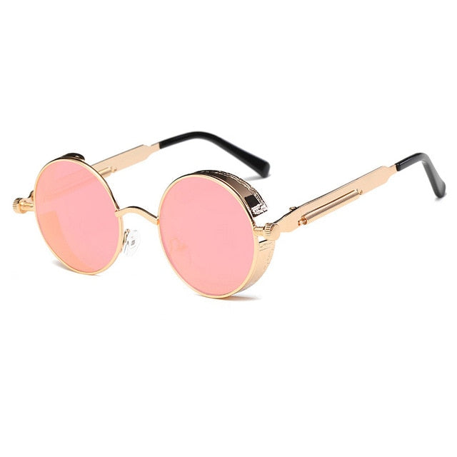 Metal Round Steampunk Sunglasses Men Women Fashion Glasses Brand Designer Retro Frame Vintage Sunglasses High Quality UV400s mysite
