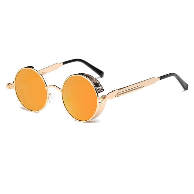 Metal Round Steampunk Sunglasses Men Women Fashion Glasses Brand Designer Retro Frame Vintage Sunglasses High Quality UV400s mysite