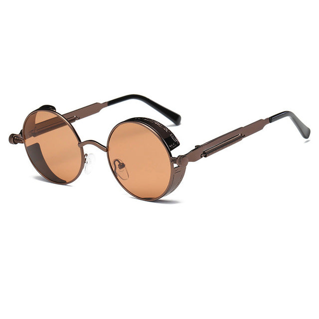 Metal Round Steampunk Sunglasses Men Women Fashion Glasses Brand Designer Retro Frame Vintage Sunglasses High Quality UV400s mysite