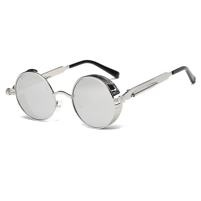 Metal Round Steampunk Sunglasses Men Women Fashion Glasses Brand Designer Retro Frame Vintage Sunglasses High Quality UV400s mysite