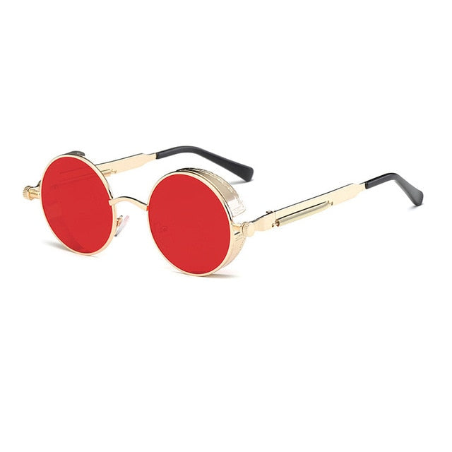 Metal Round Steampunk Sunglasses Men Women Fashion Glasses Brand Designer Retro Frame Vintage Sunglasses High Quality UV400s mysite