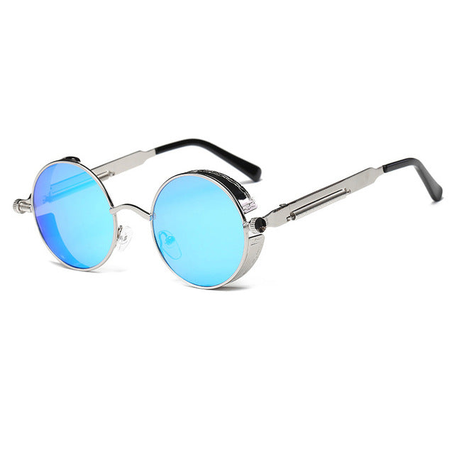 Metal Round Steampunk Sunglasses Men Women Fashion Glasses Brand Designer Retro Frame Vintage Sunglasses High Quality UV400s mysite