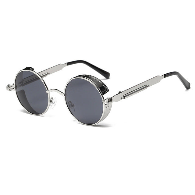 Metal Round Steampunk Sunglasses Men Women Fashion Glasses Brand Designer Retro Frame Vintage Sunglasses High Quality UV400s mysite
