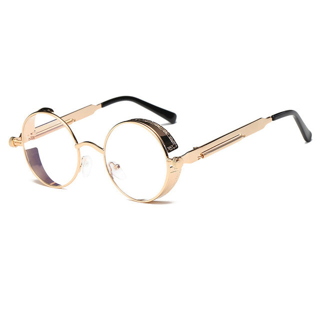 Metal Round Steampunk Sunglasses Men Women Fashion Glasses Brand Designer Retro Frame Vintage Sunglasses High Quality UV400s mysite