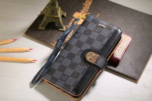 Lou Monogram Wallet Case for Samsung – Black Checkerboards mysite