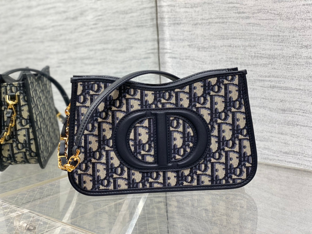 CD SIGNATURE HOBO 23.5CM BLUE OBLIQUE EMBROIDERY mysite