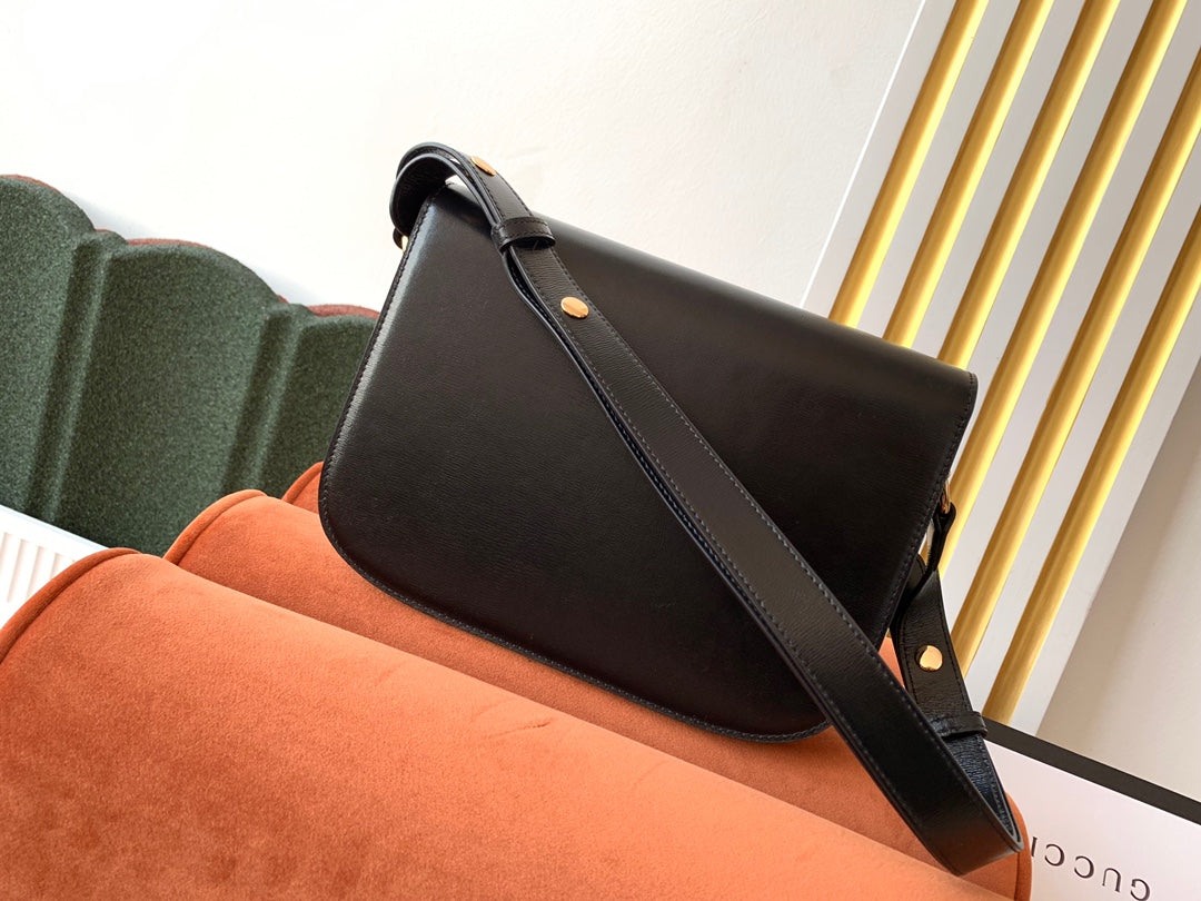 GG 1955 Horsebit Bag 25cm Black Calfskin Gold Hardware mysite