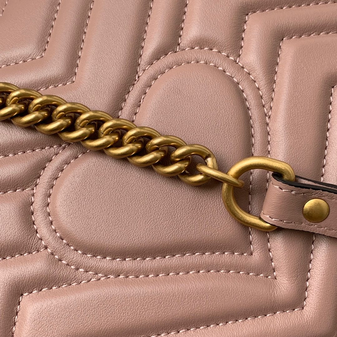 GG Marmont 26.5cm Dark Beige Calfskin Gold Hardware mysite