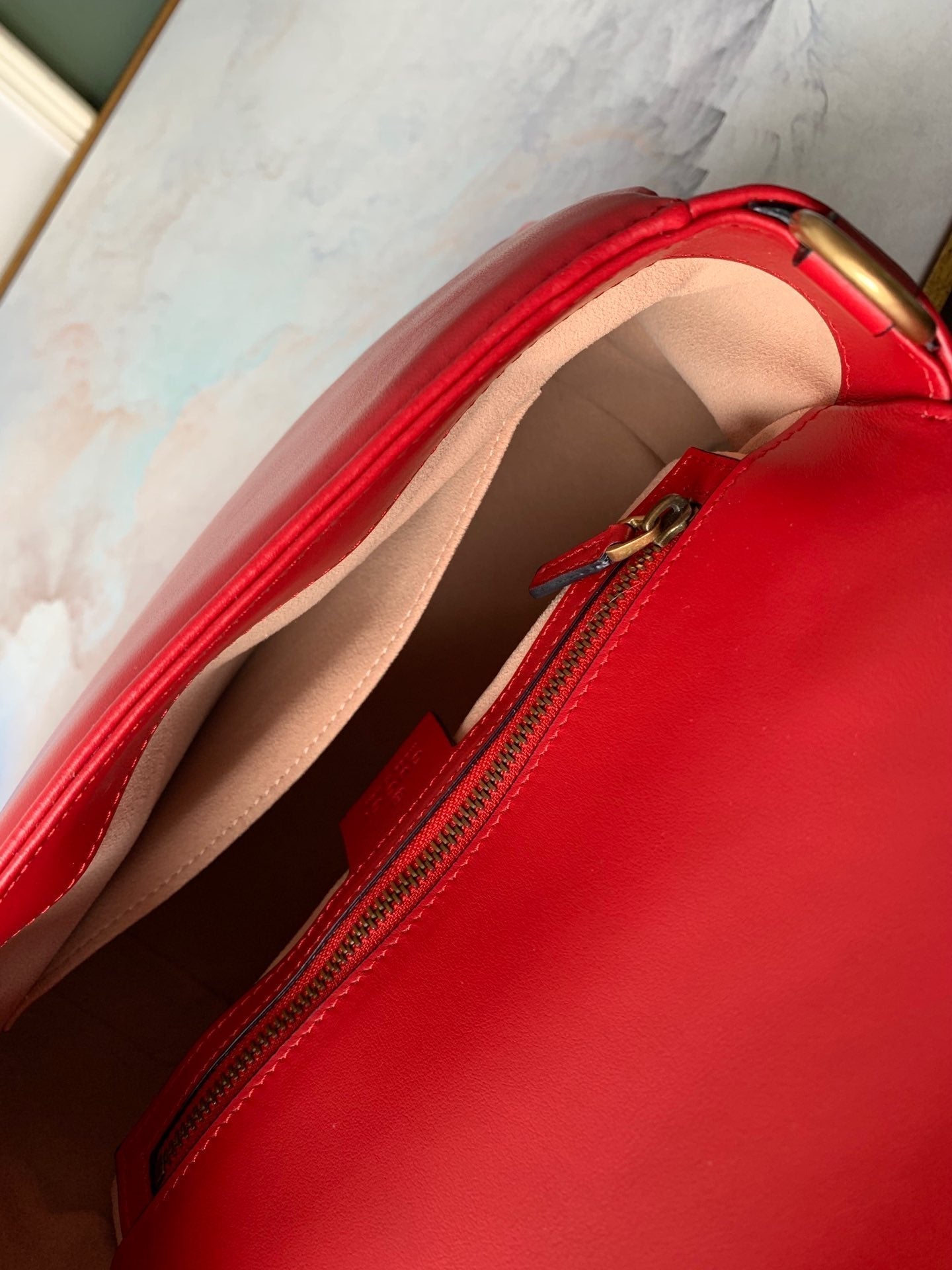 GG Marmont 26.5cm Red Calfskin Gold Hardware mysite