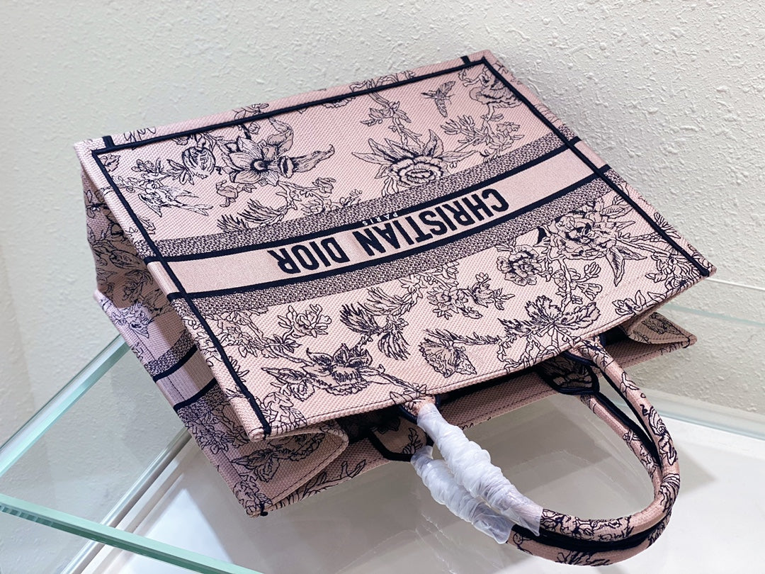 Large CD Book Tote 42cm Jardin Botanique Pink mysite