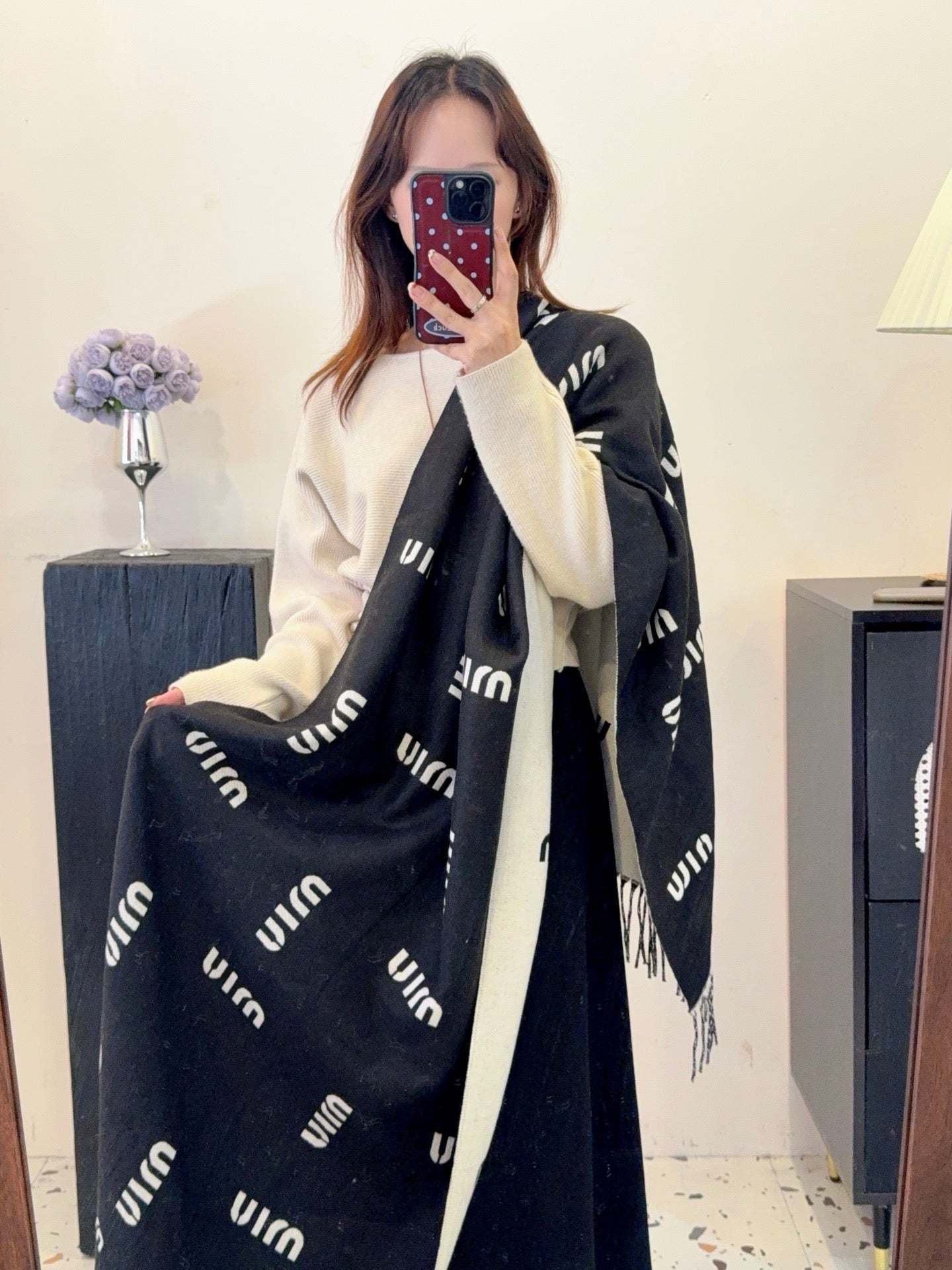 Unique Knit Pattern Cashmere Scarf-20 mysite