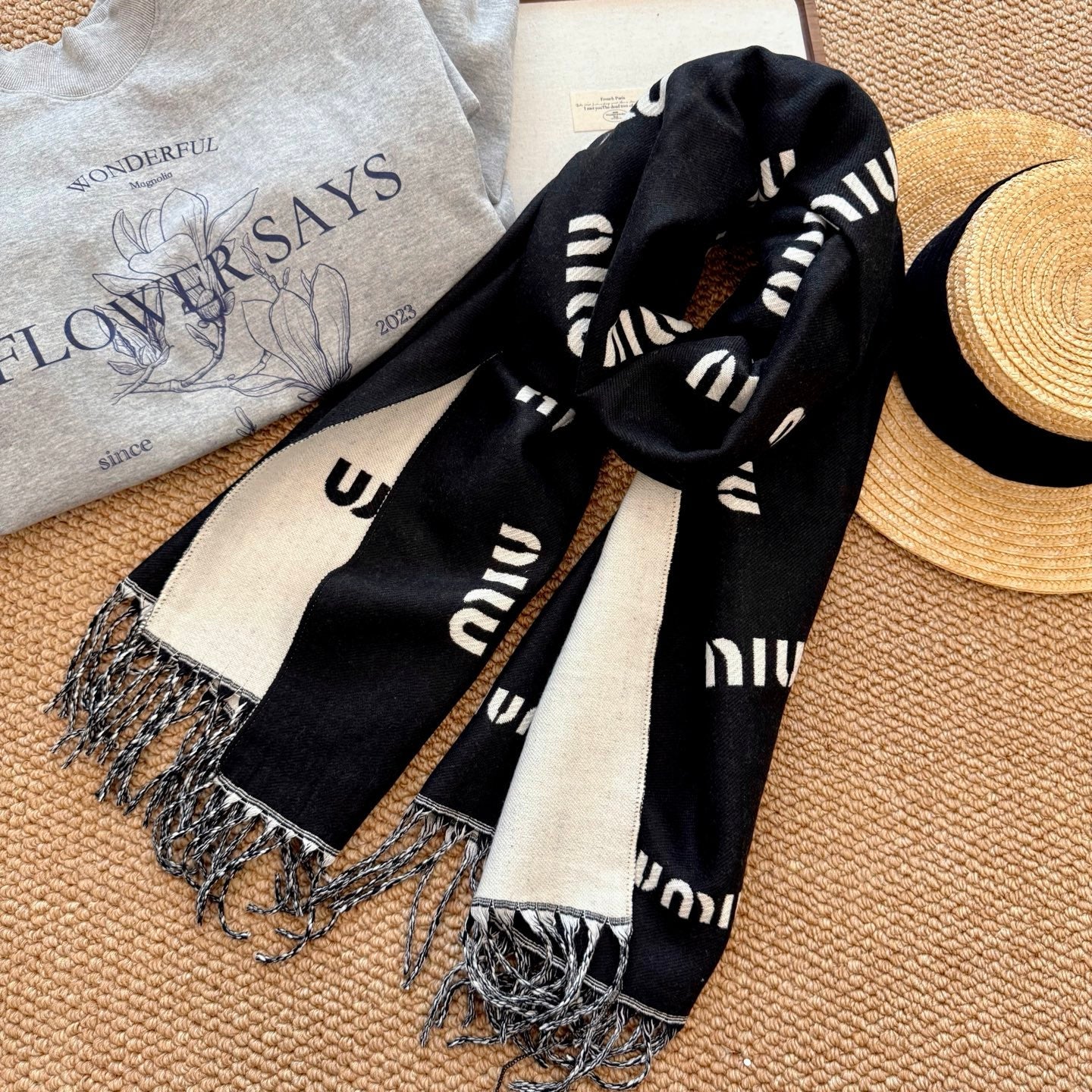 Unique Knit Pattern Cashmere Scarf-20 mysite