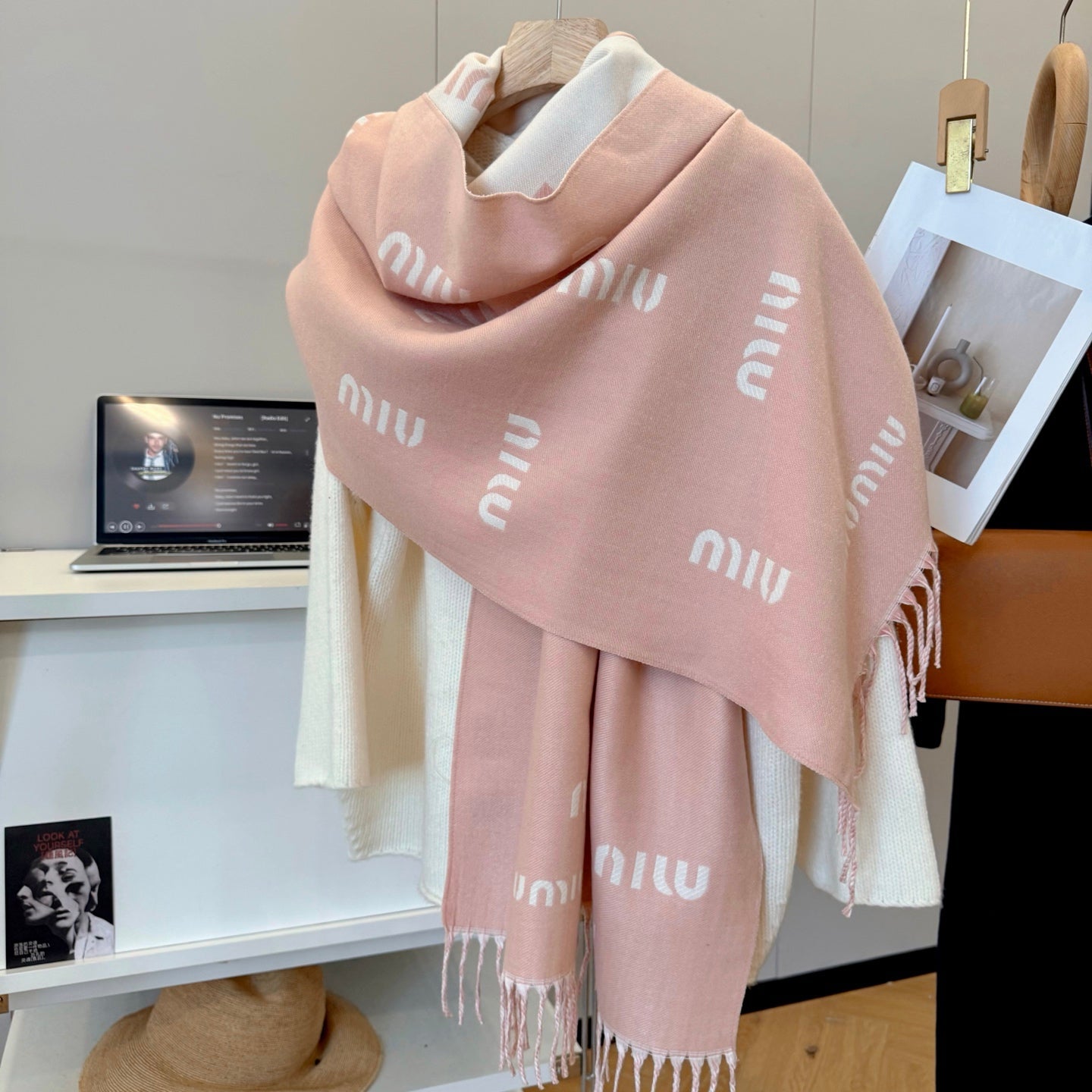 Unique Knit Pattern Cashmere Scarf-20 mysite