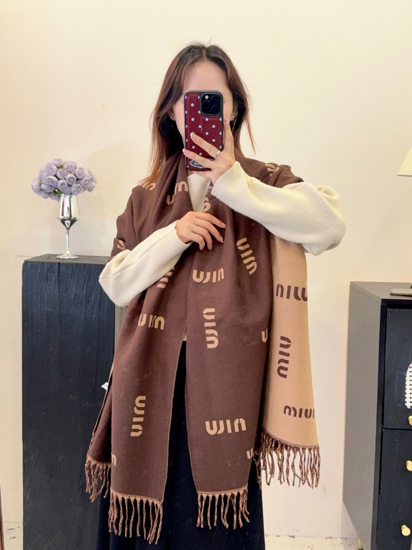 Unique Knit Pattern Cashmere Scarf-20 mysite