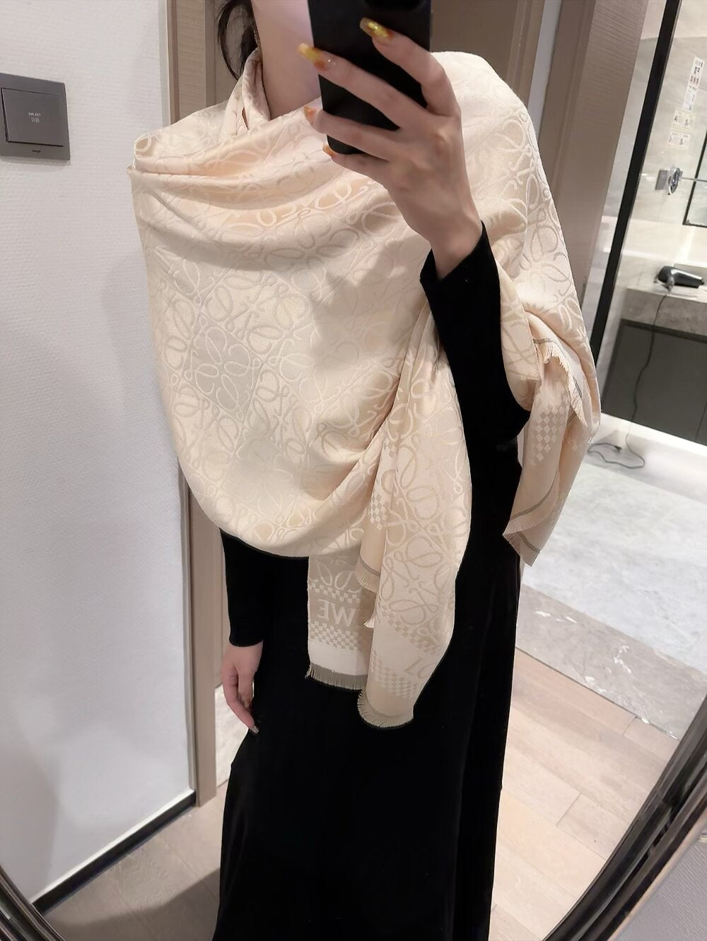 Premium Double-sided Cashmere Fringed Scarf-25 mysite