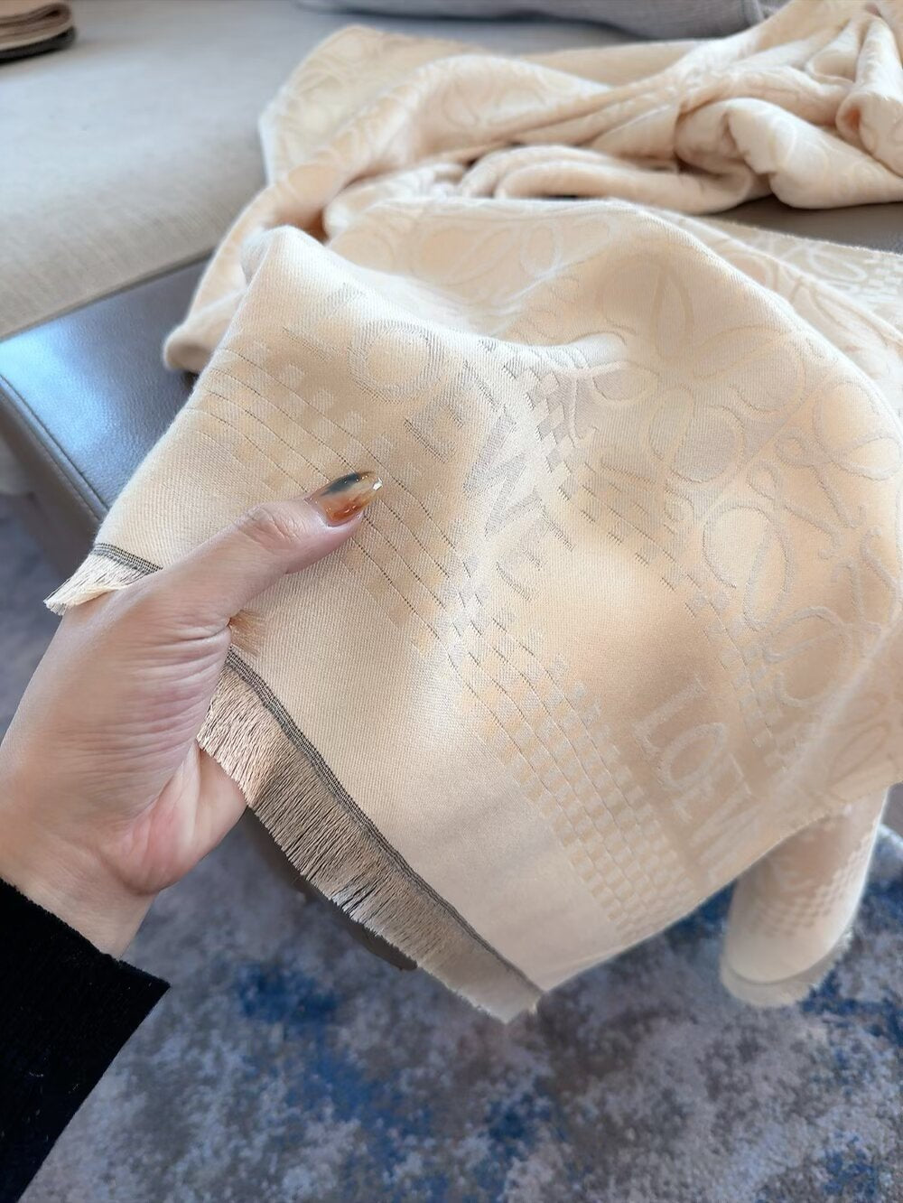Premium Double-sided Cashmere Fringed Scarf-25 mysite