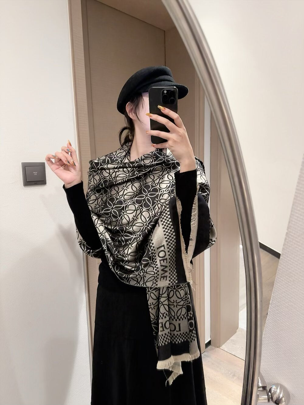 Premium Double-sided Cashmere Fringed Scarf-25 mysite
