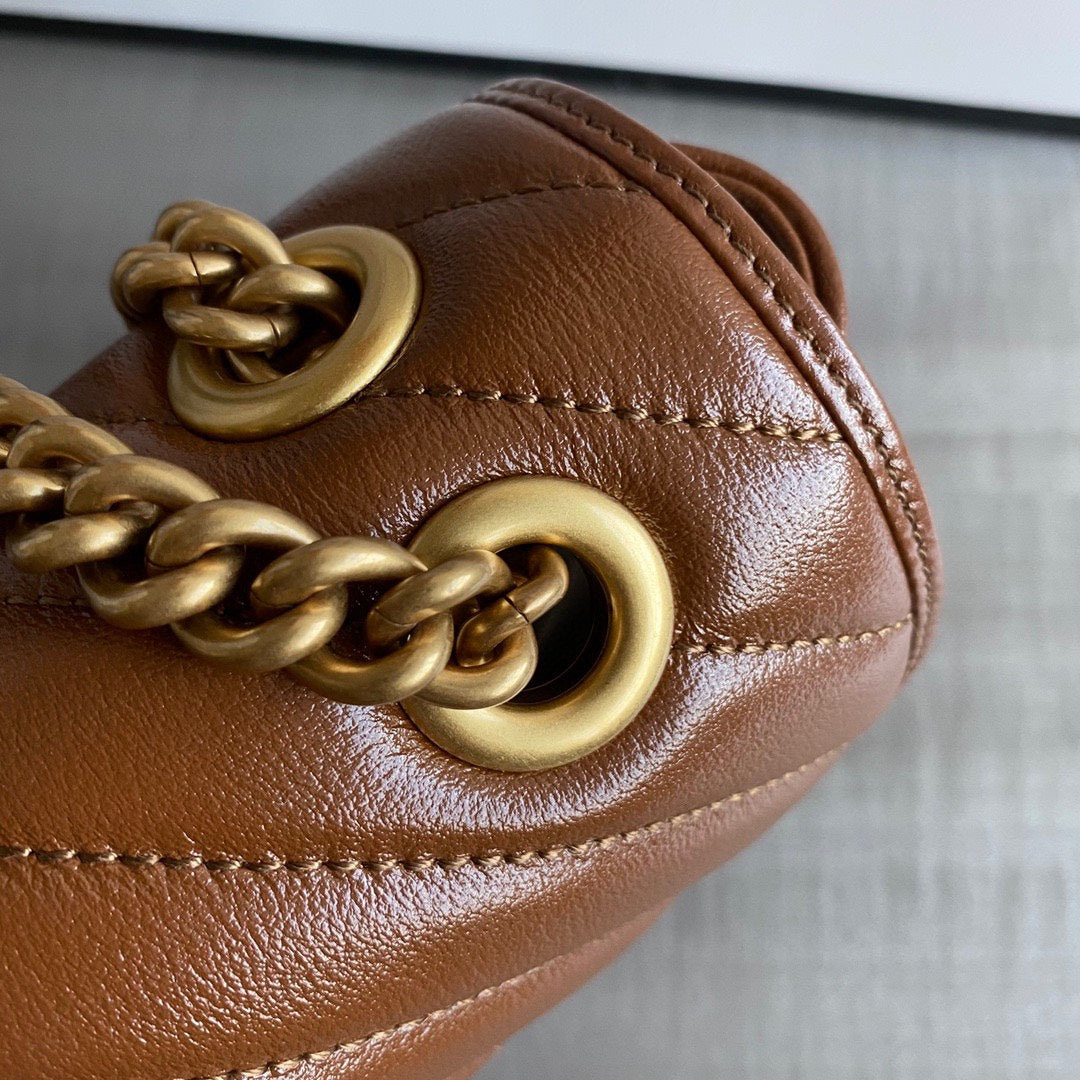 GG Marmont 26cm Brown Calfskin Gold Hardware mysite
