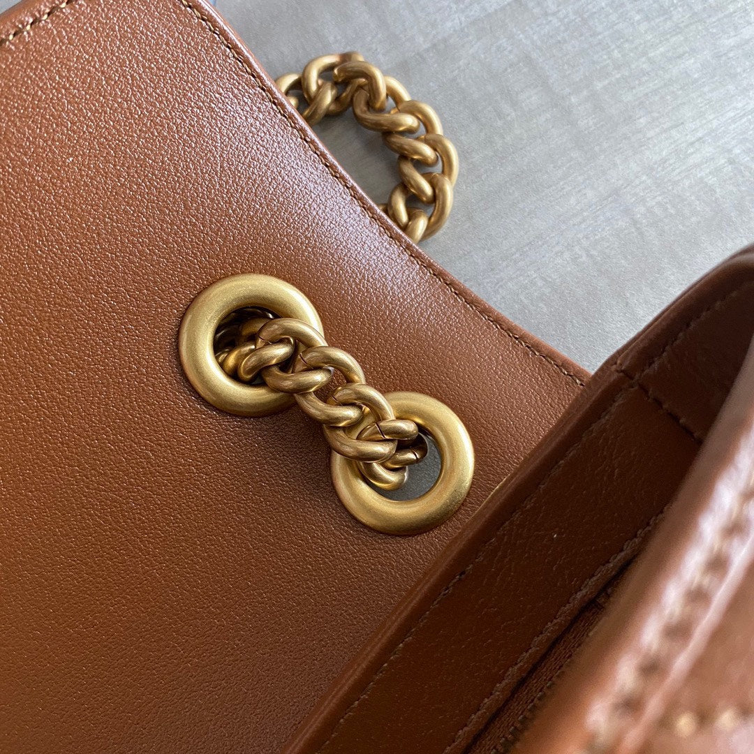 GG Marmont 26cm Brown Calfskin Gold Hardware mysite